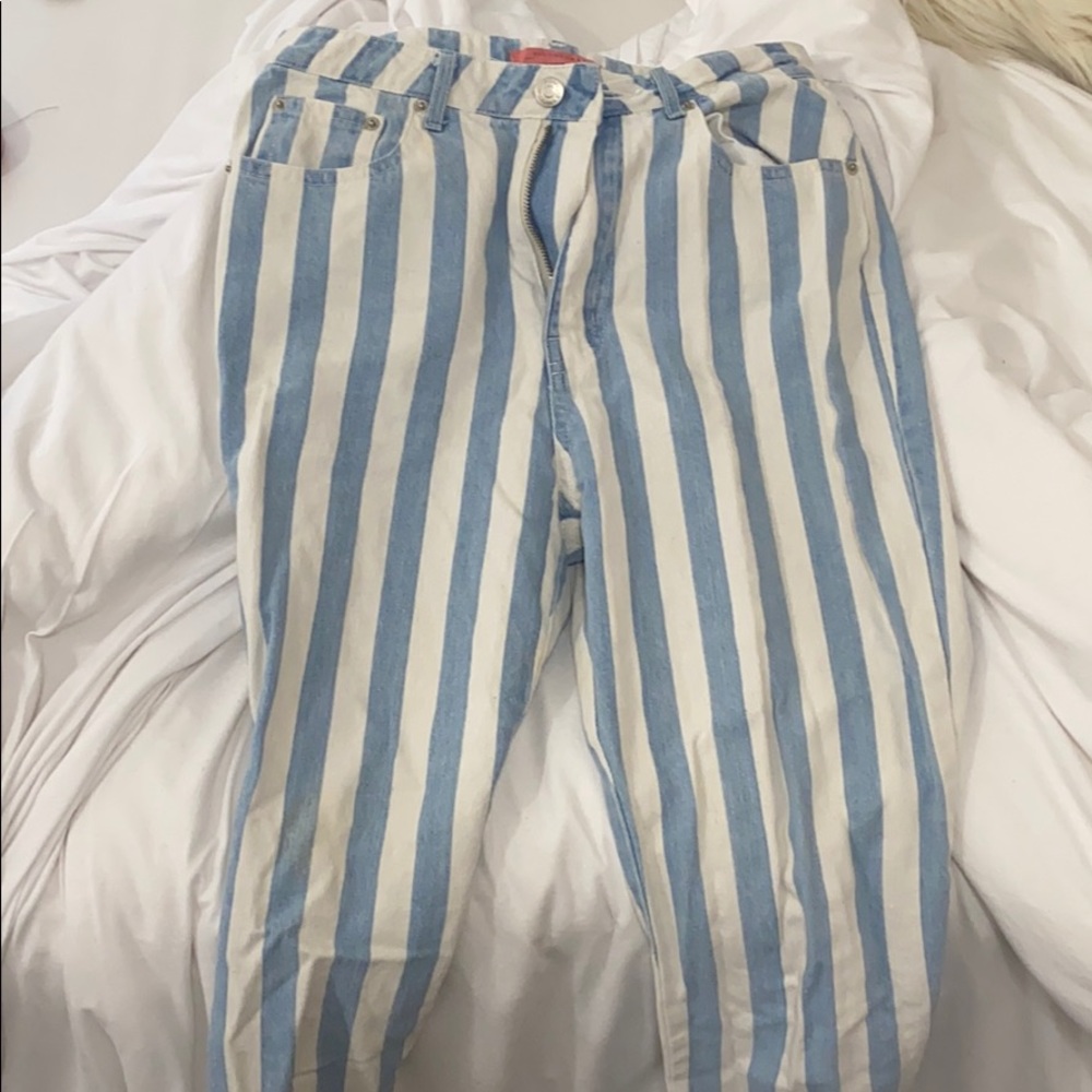 Pitaya Stripe Mom Jeans Size S